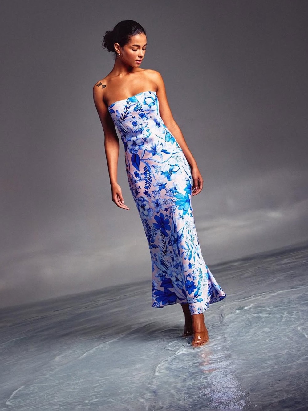 Floral (Blue & Pink) Maxi Dress